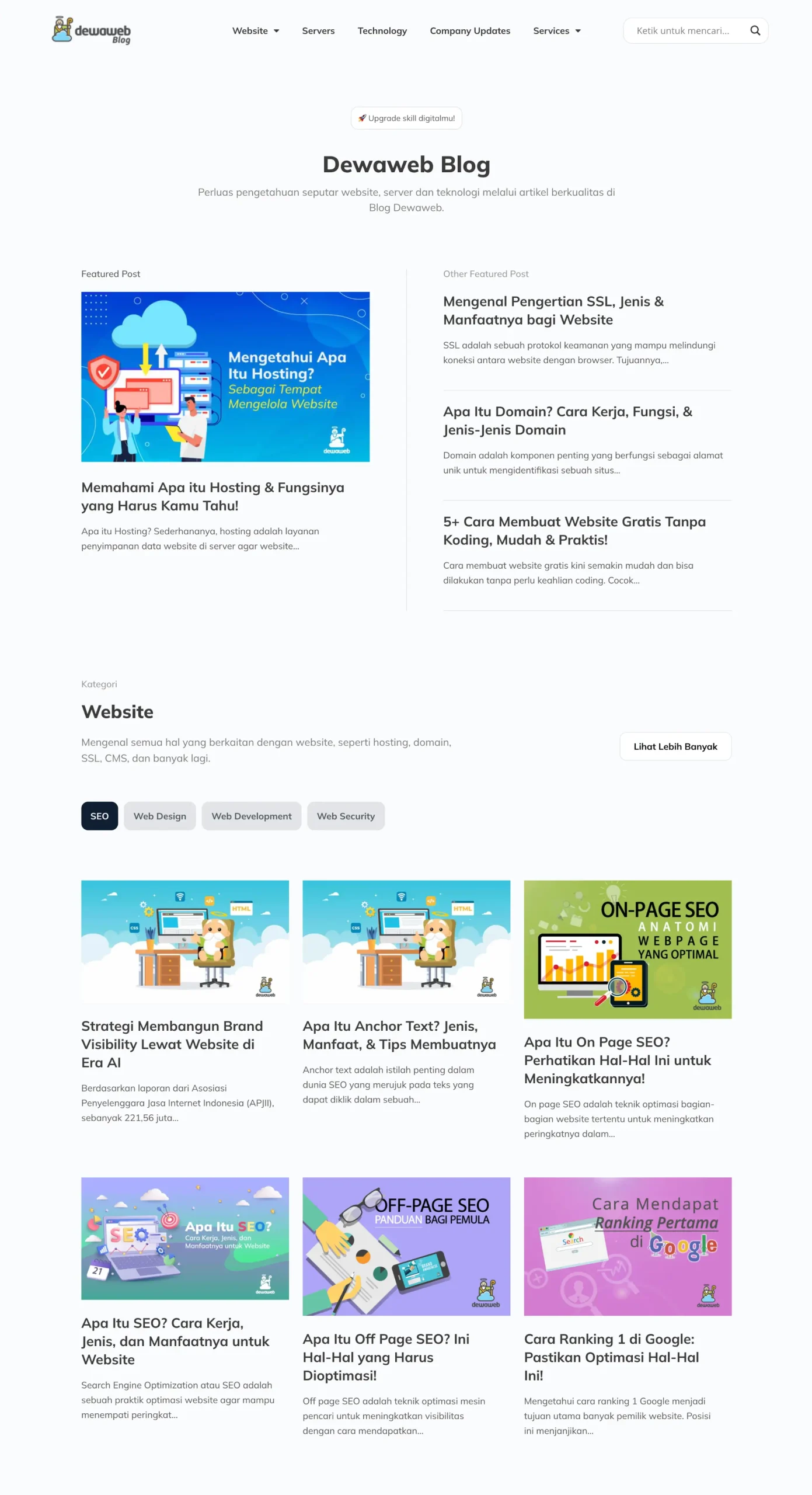 Dewaweb Blog - Homepage