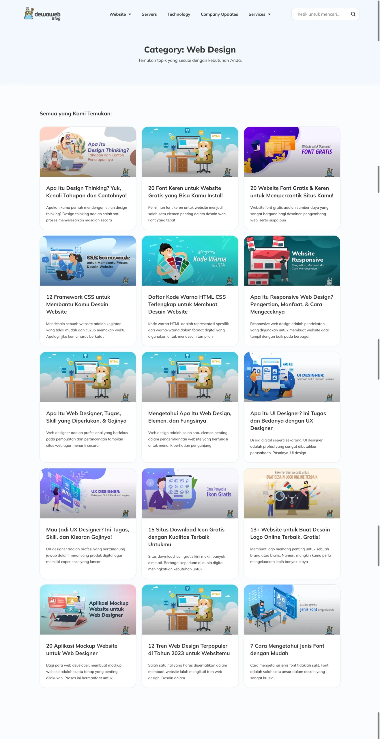 Dewaweb Blog - Category Page